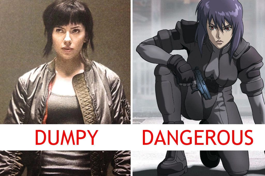 Scarlett Johannson as Motoko Kusanagi in Ghost in the Shell