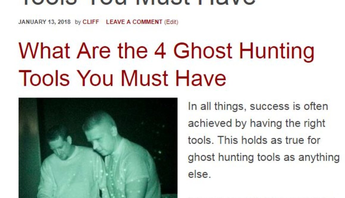 ghost hunting tools