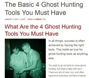 ghost hunting tools