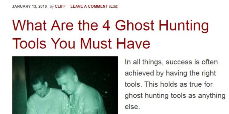 ghost hunting tools