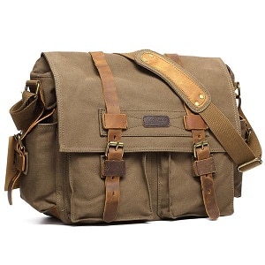 Kattee Leather and Canvas Messenger Style Camera Bag