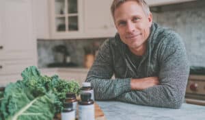 over 40 man with vitamins